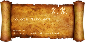 Kolozs Nikolett névjegykártya