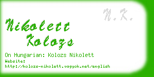 nikolett kolozs business card